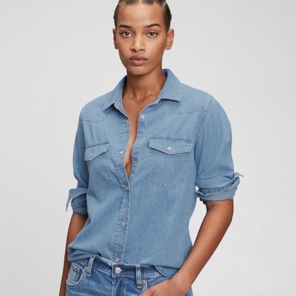 Forever 21 Denim Shirt - Picture 3 of 10